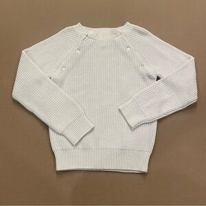 Olive Juice Shoulder Button Detail Sweater Cream/Off-White Sweater Girls Size M